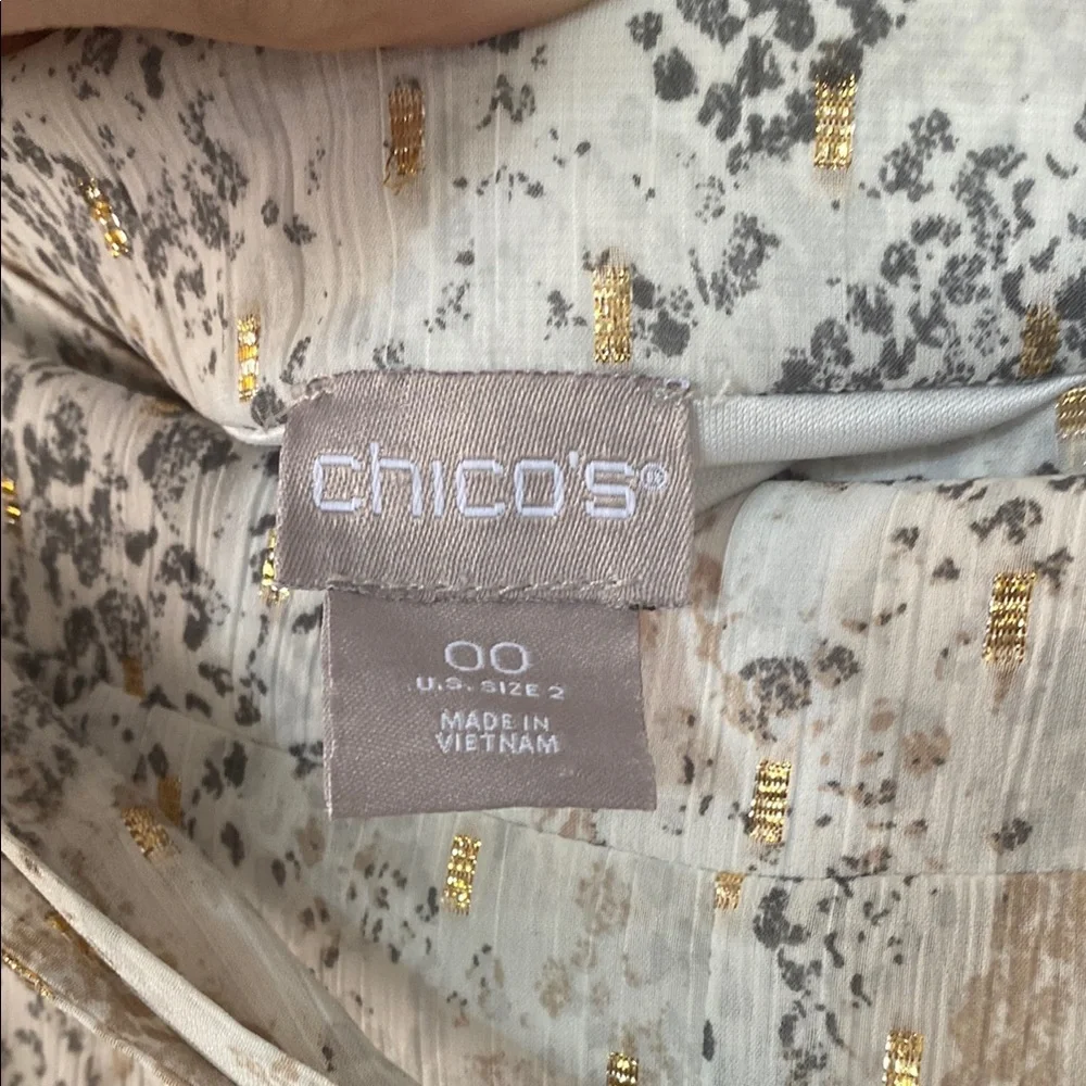 Chico's Elegant Metallic Snakeskin Print Midi Skirt